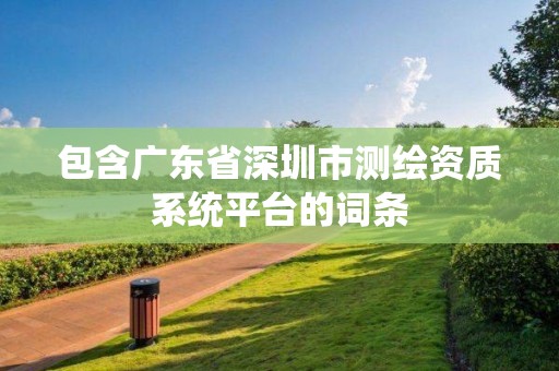 包含廣東省深圳市測繪資質系統平臺的詞條