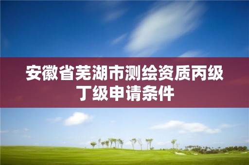 安徽省蕪湖市測(cè)繪資質(zhì)丙級(jí)丁級(jí)申請(qǐng)條件