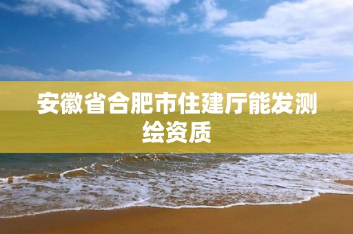 安徽省合肥市住建廳能發測繪資質