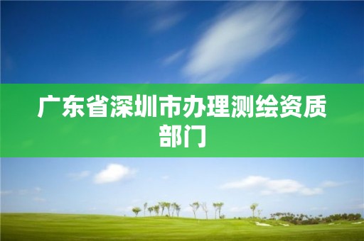 廣東省深圳市辦理測繪資質部門