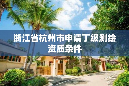 浙江省杭州市申請丁級測繪資質條件