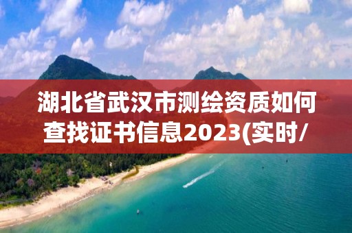 湖北省武漢市測繪資質如何查找證書信息2023(實時/更新中)