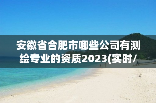 安徽省合肥市哪些公司有測繪專業(yè)的資質2023(實時/更新中)