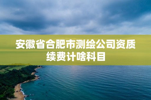 安徽省合肥市測繪公司資質續費計啥科目