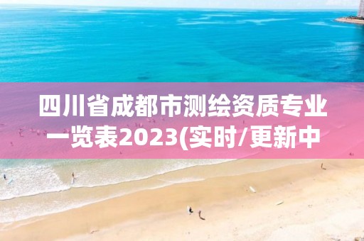 四川省成都市測繪資質專業一覽表2023(實時/更新中)