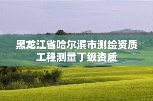 黑龍江省哈爾濱市測繪資質(zhì)工程測量丁級資質(zhì)