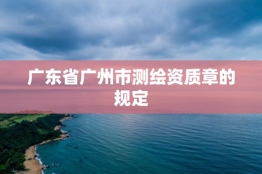 廣東省廣州市測繪資質章的規定