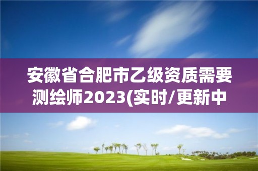 安徽省合肥市乙級資質需要測繪師2023(實時/更新中)