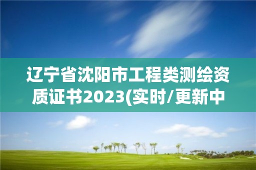 遼寧省沈陽市工程類測繪資質證書2023(實時/更新中)