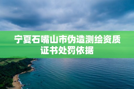 寧夏石嘴山市偽造測繪資質證書處罰依據