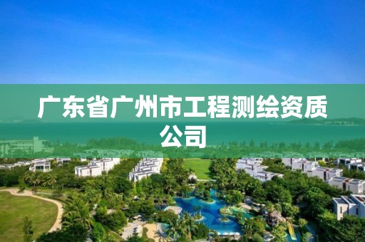 廣東省廣州市工程測繪資質(zhì)公司