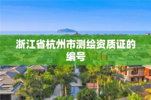 浙江省杭州市測繪資質證的編號