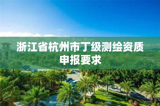 浙江省杭州市丁級測繪資質申報要求