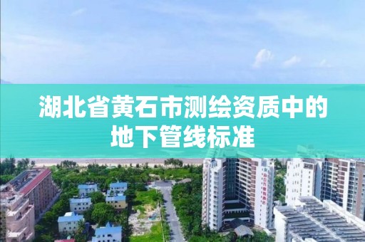 湖北省黃石市測繪資質中的地下管線標準