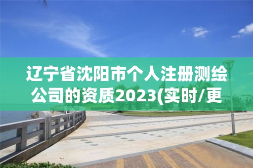 遼寧省沈陽市個人注冊測繪公司的資質2023(實時/更新中)