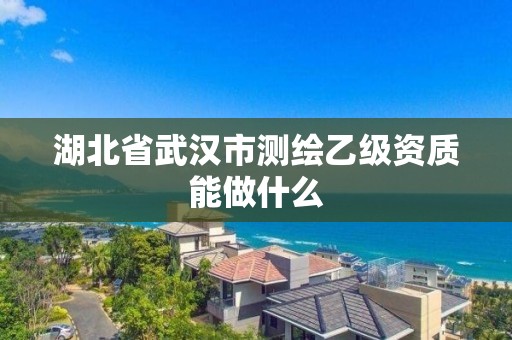 湖北省武漢市測繪乙級資質能做什么