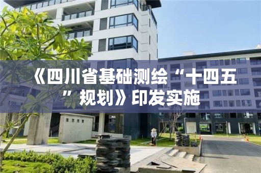 《四川省基礎測繪“十四五”規劃》印發實施