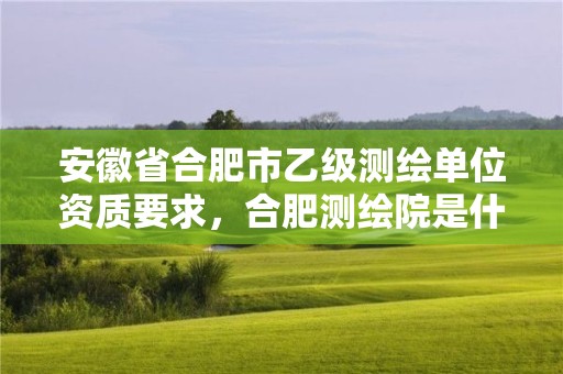 安徽省合肥市乙級(jí)測(cè)繪單位資質(zhì)要求，合肥測(cè)繪院是什么單位