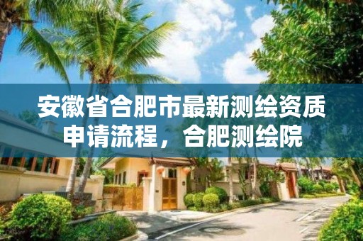 安徽省合肥市最新測繪資質申請流程，合肥測繪院