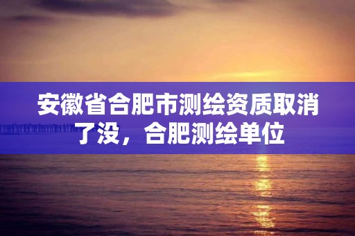 安徽省合肥市測繪資質取消了沒，合肥測繪單位