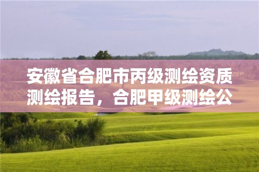 安徽省合肥市丙級測繪資質測繪報告，合肥甲級測繪公司排行