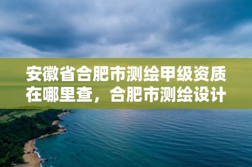 安徽省合肥市測繪甲級資質在哪里查，合肥市測繪設計院