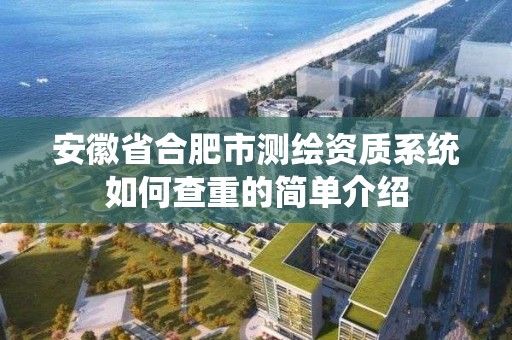 安徽省合肥市測繪資質系統如何查重的簡單介紹