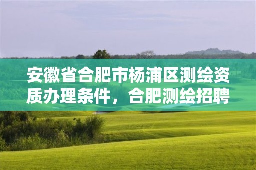 安徽省合肥市楊浦區(qū)測繪資質(zhì)辦理?xiàng)l件，合肥測繪招聘信息