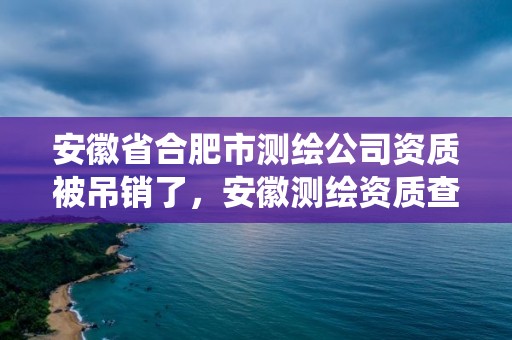 安徽省合肥市測繪公司資質被吊銷了，安徽測繪資質查詢系統