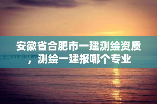 安徽省合肥市一建測繪資質，測繪一建報哪個專業