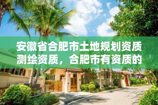 安徽省合肥市土地規劃資質測繪資質，合肥市有資質的測繪公司