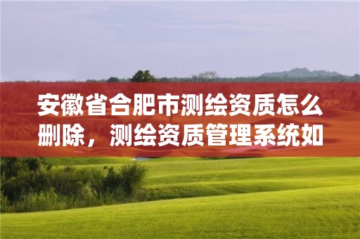 安徽省合肥市測繪資質怎么刪除，測繪資質管理系統如何刪除人員