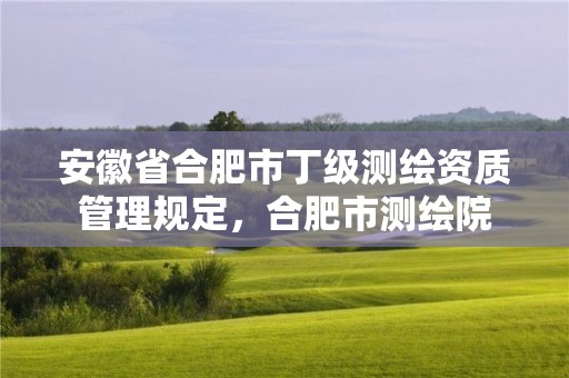 安徽省合肥市丁級測繪資質管理規定，合肥市測繪院