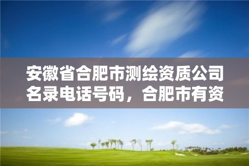 安徽省合肥市測繪資質公司名錄電話號碼，合肥市有資質的測繪公司