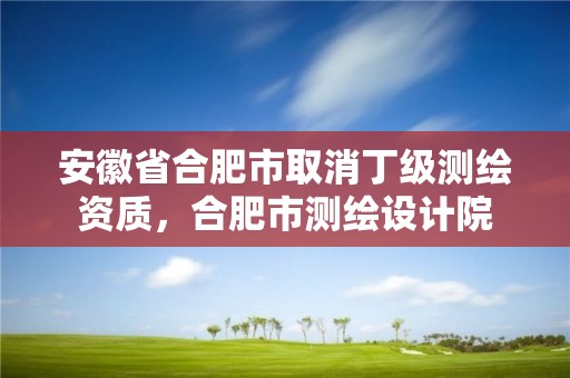 安徽省合肥市取消丁級測繪資質，合肥市測繪設計院