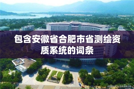 包含安徽省合肥市省測(cè)繪資質(zhì)系統(tǒng)的詞條