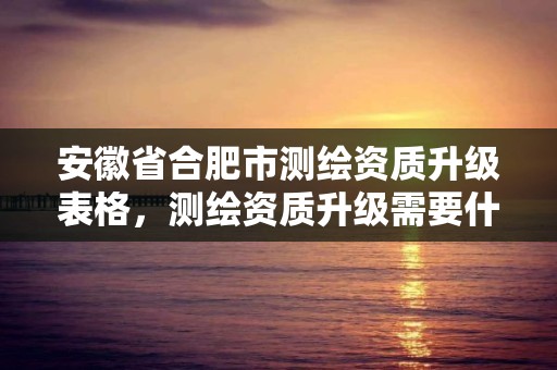 安徽省合肥市測繪資質升級表格，測繪資質升級需要什么條件