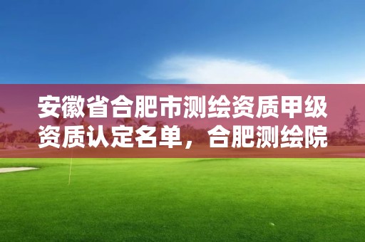 安徽省合肥市測繪資質甲級資質認定名單，合肥測繪院