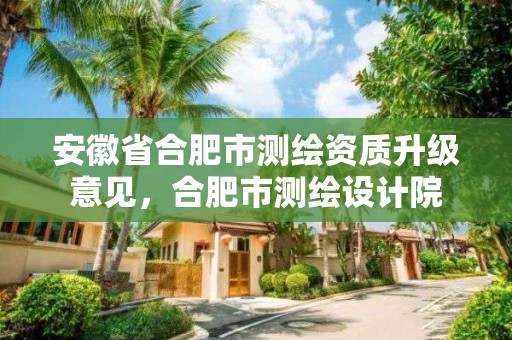 安徽省合肥市測繪資質升級意見，合肥市測繪設計院