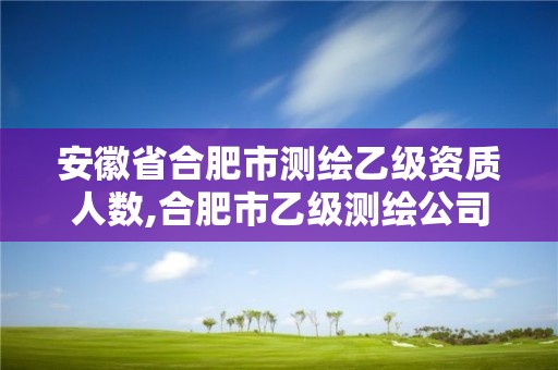 安徽省合肥市測繪乙級資質(zhì)人數(shù),合肥市乙級測繪公司