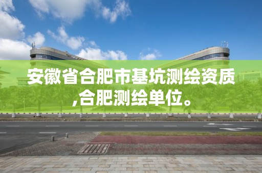 安徽省合肥市基坑測繪資質,合肥測繪單位。