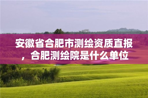 安徽省合肥市測繪資質直報，合肥測繪院是什么單位