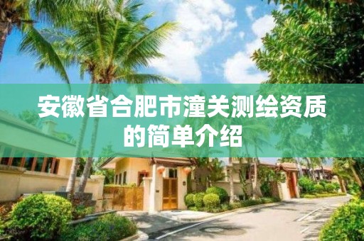 安徽省合肥市潼關(guān)測繪資質(zhì)的簡單介紹