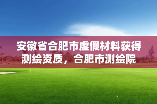 安徽省合肥市虛假材料獲得測繪資質，合肥市測繪院