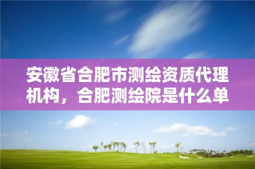 安徽省合肥市測繪資質(zhì)代理機構(gòu)，合肥測繪院是什么單位