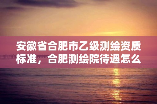 安徽省合肥市乙級測繪資質標準，合肥測繪院待遇怎么樣