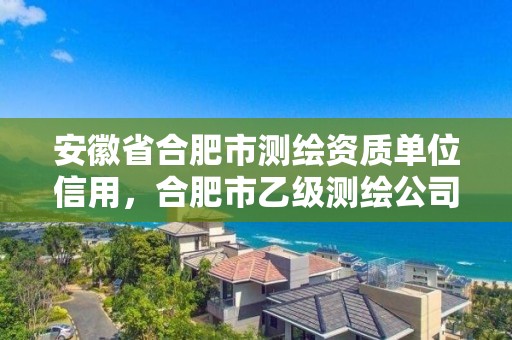 安徽省合肥市測繪資質(zhì)單位信用，合肥市乙級測繪公司