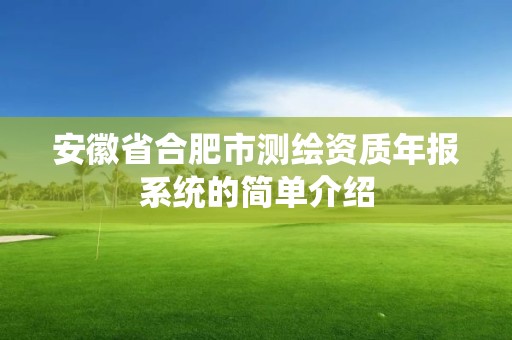 安徽省合肥市測繪資質年報系統的簡單介紹