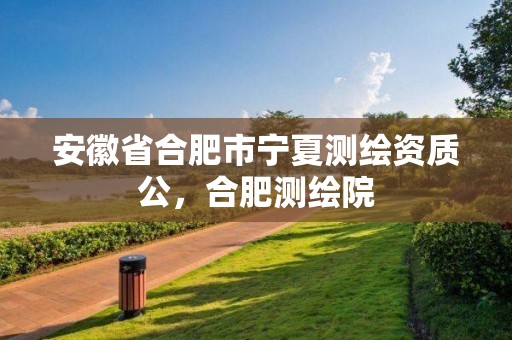 安徽省合肥市寧夏測繪資質公，合肥測繪院