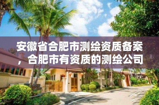 安徽省合肥市測繪資質備案，合肥市有資質的測繪公司